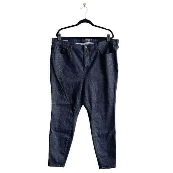 Torrid Premium Women's Sky High Skinny Crop Denim Jeans Black Silver Size 22R - Picture 2 of 12